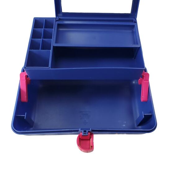 Vintage 1990 Caboodles 3 Tier Makeup Carrier By Plano Blue/Gray/Pink Made USA - Picture 9 of 12